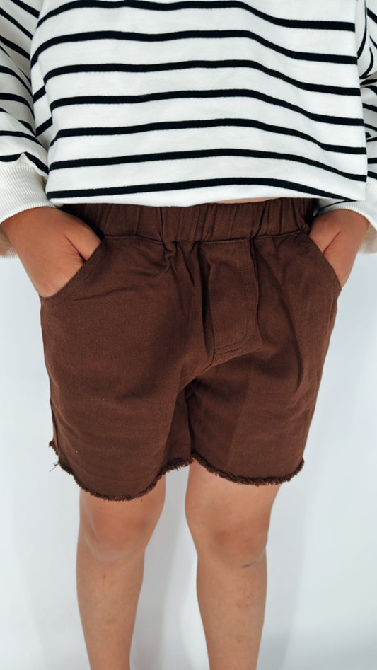 Neutral lover frayed shorts