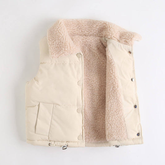 Sherpa lined puffer vest