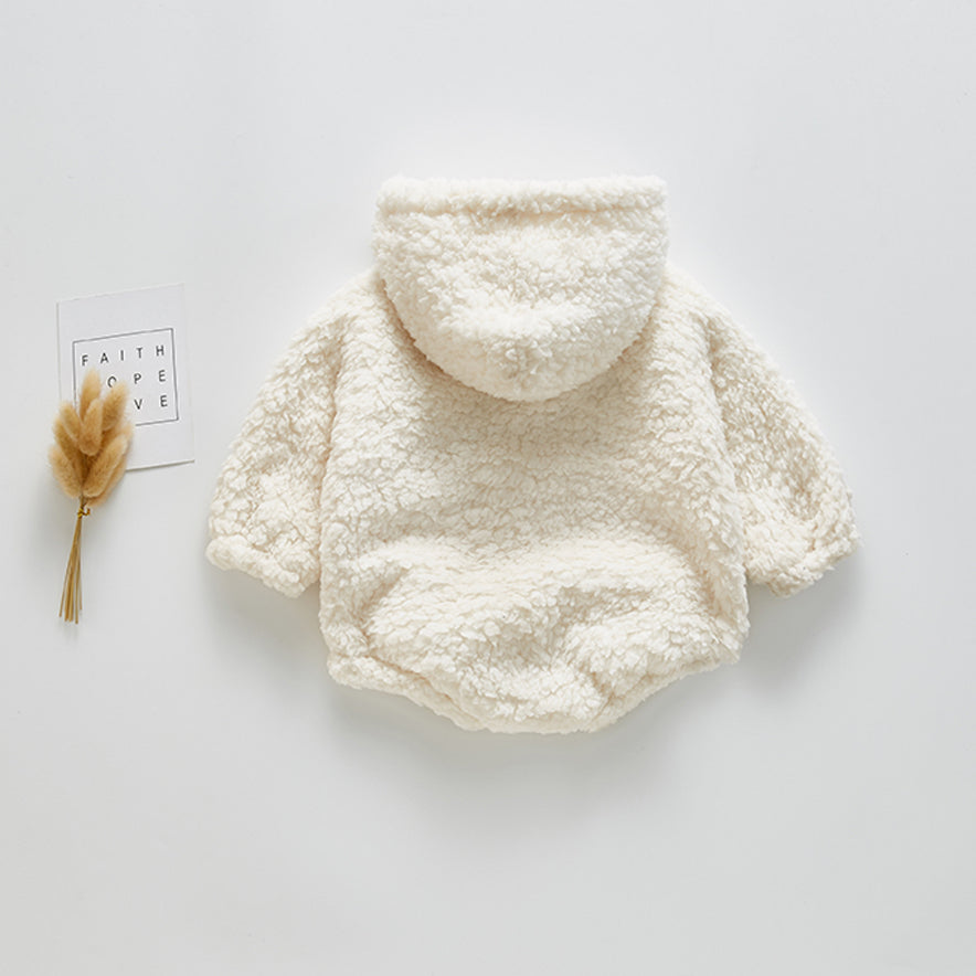 Teddy cotton hoodie romper