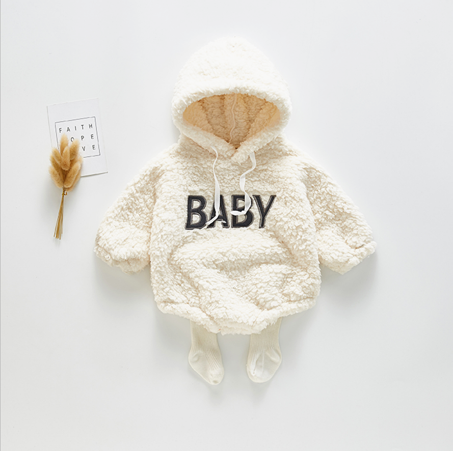 Teddy cotton hoodie romper