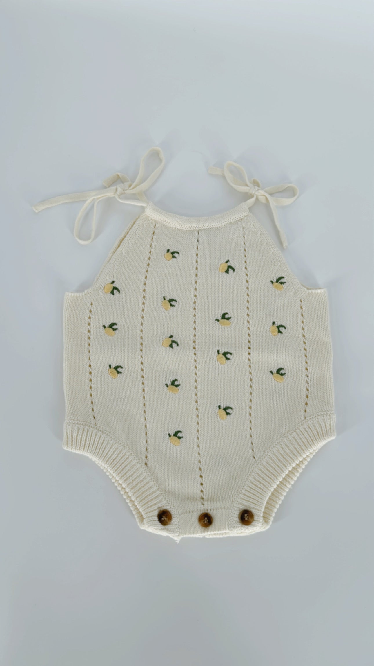 Lemon embroidered knit tank onesie