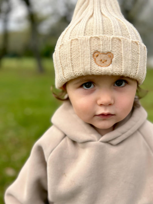 Beary cute knit beanie