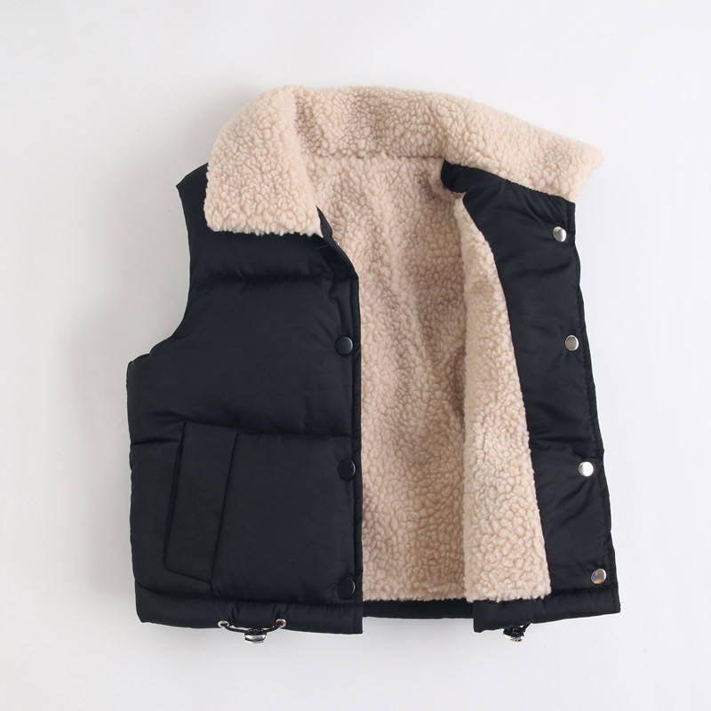 Sherpa lined puffer vest