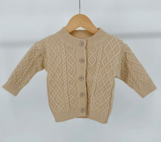 Knitted pattern button up cardigan